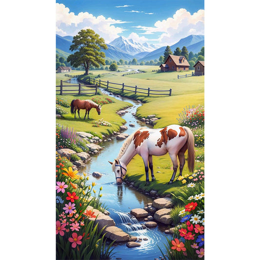 AB Diamond Painting - Full Round - Outdoor farm (40*70CM)