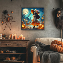 Load image into Gallery viewer, Diamond Painting - Full Round - Halloween Skull Girl (40*40CM)