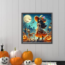 Load image into Gallery viewer, Diamond Painting - Full Round - Halloween Skull Girl (40*40CM)