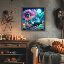 Load image into Gallery viewer, Diamond Painting - Full Round - Mermaid Skull Girl (40*40CM)
