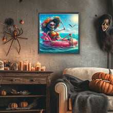Load image into Gallery viewer, Diamond Painting - Full Round - Sunlight on the Sea Bathing Skull Girl (40*40CM)