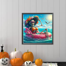 Load image into Gallery viewer, Diamond Painting - Full Round - Sunlight on the Sea Bathing Skull Girl (40*40CM)