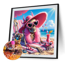 Load image into Gallery viewer, Diamond Painting - Full Round - Skull Girl on the Beach (40*40CM)