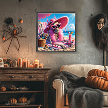 Load image into Gallery viewer, Diamond Painting - Full Round - Skull Girl on the Beach (40*40CM)