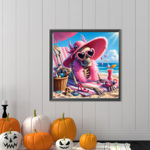 Load image into Gallery viewer, Diamond Painting - Full Round - Skull Girl on the Beach (40*40CM)