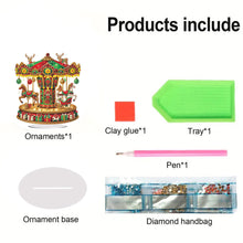 Load image into Gallery viewer, Acrylic Carousel Diamond Painting Desktop Ornaments Kit for Adults (Christmas)