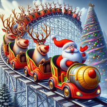 Load image into Gallery viewer, Diamond Painting - Full Round - Santa Claus on a Roller Coaster (40*40CM)