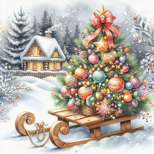 AB Diamond Painting - Full Round - Winter Christmas Tree (40*40CM)