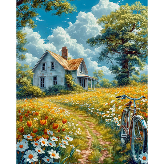 AB Diamond Painting - Full Round - House on the Hill (40*50CM)