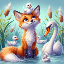Load image into Gallery viewer, Diamond Painting - Full Round - Fox and Duck (40*40CM)
