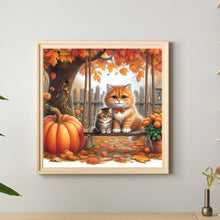 Load image into Gallery viewer, Diamond Painting - Full Round - Cat on the Fallen Leaf Swing (40*40CM)