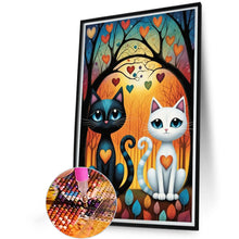 Load image into Gallery viewer, Diamond Painting - Full Round - Black and white double cats (40*60CM)