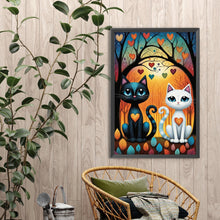 Load image into Gallery viewer, Diamond Painting - Full Round - Black and white double cats (40*60CM)