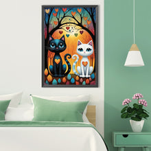 Load image into Gallery viewer, Diamond Painting - Full Round - Black and white double cats (40*60CM)