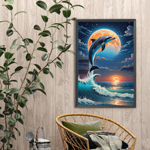 Load image into Gallery viewer, Diamond Painting - Full Round - Whale under the moon (40*60CM)