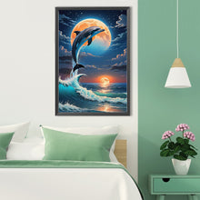 Load image into Gallery viewer, Diamond Painting - Full Round - Whale under the moon (40*60CM)