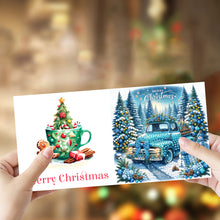 Load image into Gallery viewer, 6Pcs Christmas Car DIY Diamond Painting Card Diamond Drawing Greeting Card