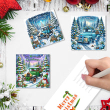 Load image into Gallery viewer, 6Pcs Christmas Car DIY Diamond Painting Card Diamond Drawing Greeting Card