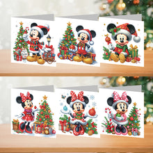 Load image into Gallery viewer, 6Pcs Christmas Mickey Minnie DIY Diamond Painting Card Diamond Drawing Card