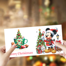 Load image into Gallery viewer, 6Pcs Christmas Mickey Minnie DIY Diamond Painting Card Diamond Drawing Card