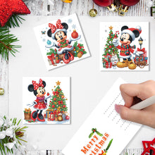 Load image into Gallery viewer, 6Pcs Christmas Mickey Minnie DIY Diamond Painting Card Diamond Drawing Card