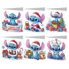 Load image into Gallery viewer, 6Pcs Christmas Stitch DIY Diamond Painting Card Diamond Drawing Greeting Card