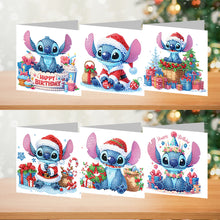 Load image into Gallery viewer, 6Pcs Christmas Stitch DIY Diamond Painting Card Diamond Drawing Greeting Card