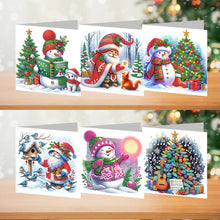 Load image into Gallery viewer, 6Pcs Merry Christmas DIY Diamond Painting Card Diamond Drawing Greeting Card