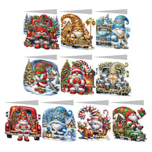 Load image into Gallery viewer, 10Pcs Merry Christmas Gnome Diamond Painting Handmade Card for Adults Kids