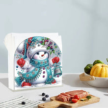 Load image into Gallery viewer, Acrylic Winter Snowman Diamond Painting Paper Towel Holder for Art Crafts
