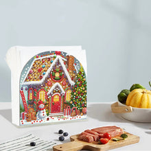 Load image into Gallery viewer, Acrylic Christmas House Diamond Painting Paper Towel Holder for Art Crafts