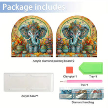 Load image into Gallery viewer, Acrylic Elephant Diamond Painting Paper Towel Holder for Home Art Crafts