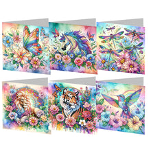 Load image into Gallery viewer, 6Pcs Animals Diamond Drawing Card Diamond Painting Greeting Card for Adults Kids