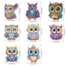 Load image into Gallery viewer, 8Pcs Acrylic Cute Owl Diamond Painting Refrigerator Magnet for Car Mailbox Decor