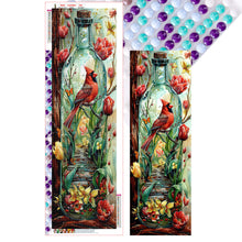 Load image into Gallery viewer, Diamond Painting - Full Round - Flowers, birds and cardinals in glass bottle fantasy scenery (30*90CM)