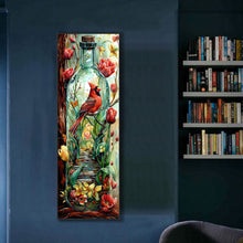 Load image into Gallery viewer, Diamond Painting - Full Round - Flowers, birds and cardinals in glass bottle fantasy scenery (30*90CM)