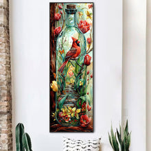 Load image into Gallery viewer, Diamond Painting - Full Round - Flowers, birds and cardinals in glass bottle fantasy scenery (30*90CM)