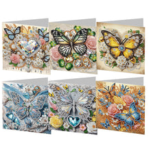 Load image into Gallery viewer, 6Pcs Butterfly DIY Diamond Painting Card Diamond Daily Wish Card for Adults Kids