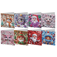 Load image into Gallery viewer, 8Pcs Christmas DIY Diamond Painting Card Diamond Daily Wish Card for Adults Kids