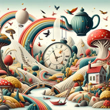 Load image into Gallery viewer, Diamond Painting - Full Round - Flying bird clock teapot (40*40CM)