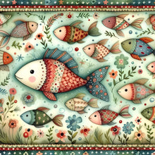 Load image into Gallery viewer, Diamond Painting - Full Round - Abstract fish school (40*40CM)