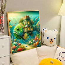 Load image into Gallery viewer, Diamond Painting - Full Round - House and fish (40*40CM)