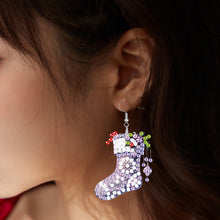 Load image into Gallery viewer, 6 Pairs Double Sided Christmas Socks Diamond Painting Earrings for Women Girls