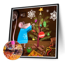 Load image into Gallery viewer, Diamond Painting - Full Round - Christmas tree and mouse illustration (40*40CM)