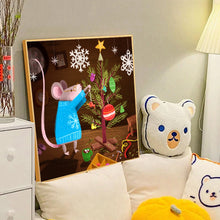 Load image into Gallery viewer, Diamond Painting - Full Round - Christmas tree and mouse illustration (40*40CM)