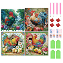 Load image into Gallery viewer, 4Pcs Partial Special Diamond Painting Set - Chicken (30*30CM)