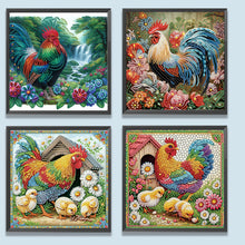 Load image into Gallery viewer, 4Pcs Partial Special Diamond Painting Set - Chicken (30*30CM)
