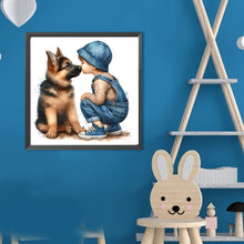 Load image into Gallery viewer, Diamond Painting - Full Round - Child and puppy (40*40CM)