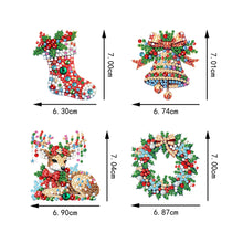 Load image into Gallery viewer, 4Pcs Acrylic Special Shaped Christmas DIY Diamond Art Brooch Kit for Women Girls