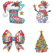 Load image into Gallery viewer, 4Pcs Acrylic Special Shaped Christmas DIY Diamond Art Brooch Kit for Women Girls